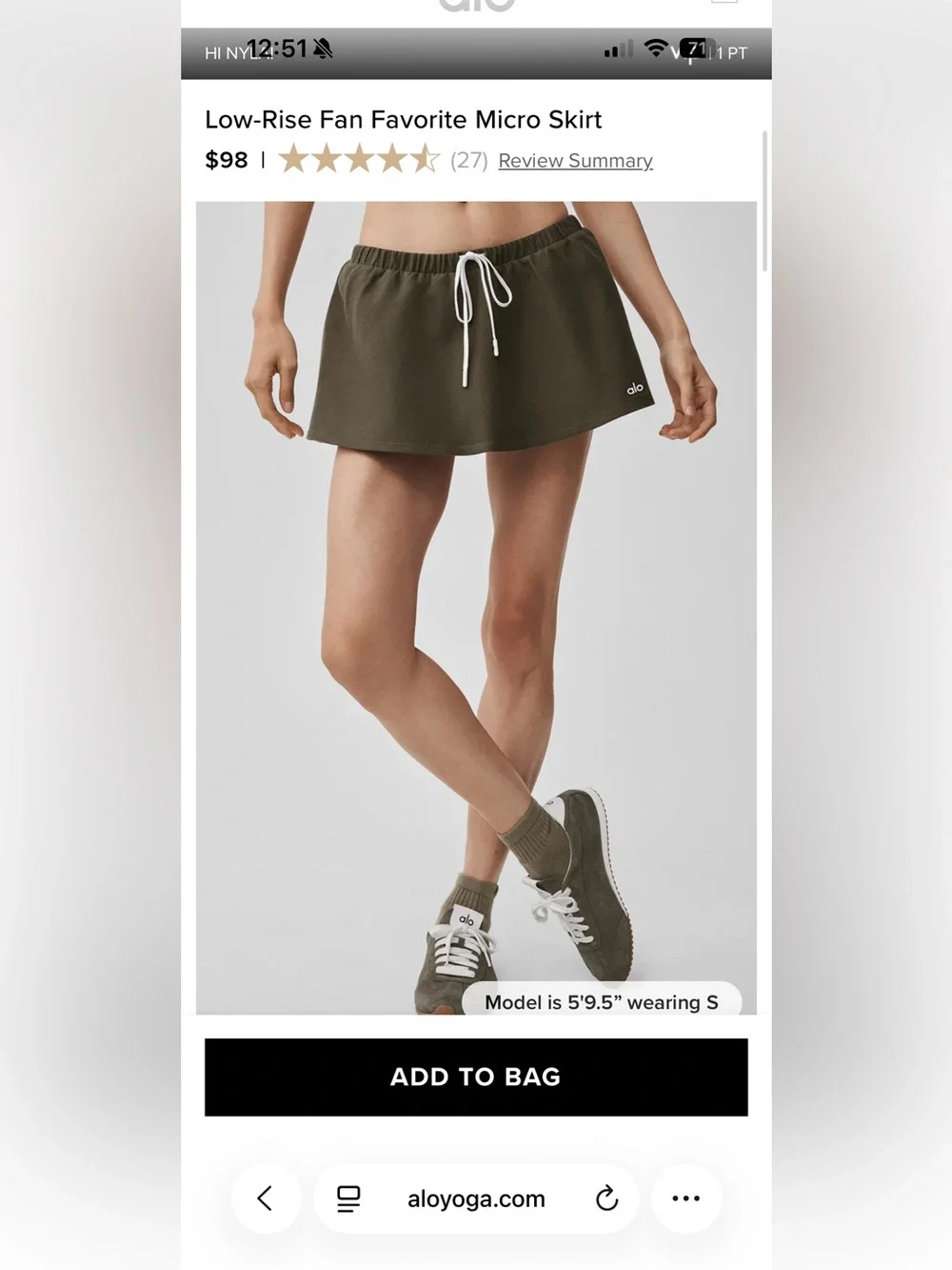 Alo Low-Rise Fan Favorite Micro Skirt